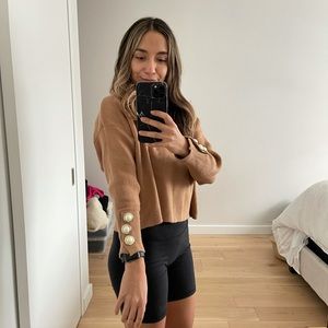 Zara Cropped Turtleneck Sweater With Arm Detail